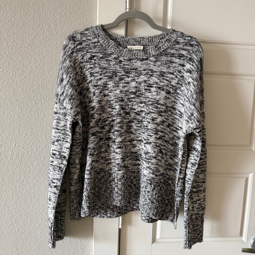Eileen Fisher Scoop Neck Sweater Organic Cotton Alpaca Wool Blend Marled Small - Picture 3 of 8